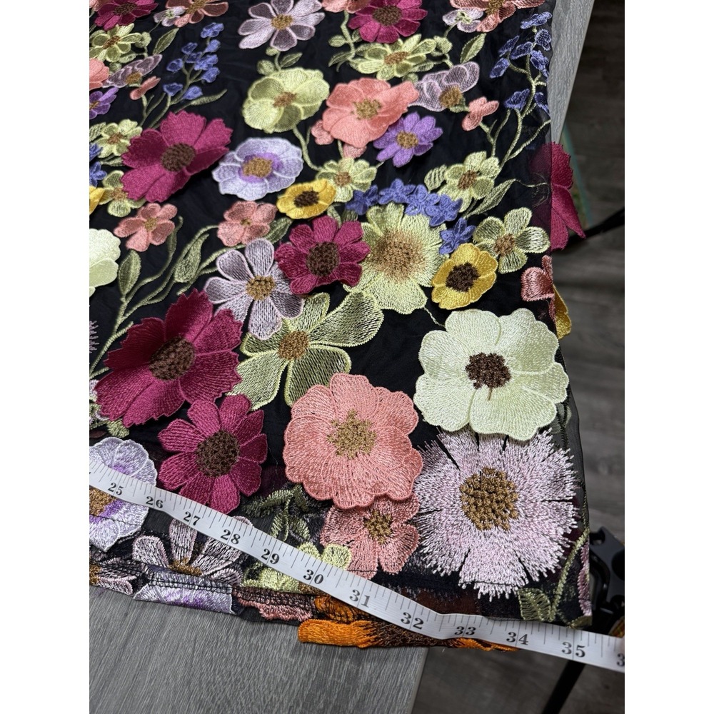 Lulus 3D Colorful Floral Embroidered Tie-Strap Thriving Poise Maxi Dress Size L - Picture 14 of 16